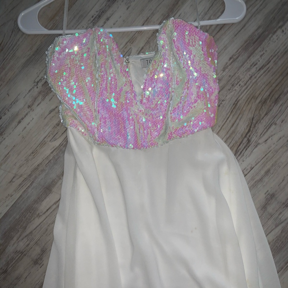 Tobi sparkly top white dress